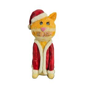 World Bazaars‎ Holiday Collection Resin Cat Christmas Figurine Decoration